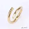 Tiffanyrly Ring Designer Ring For Women Men Luxury Classic Classic Nail Ring Fashion Unisexe Rague Couple Couple d'anneau Gold Anneau de créateur Bijoux Tiffanyrly Ring 101