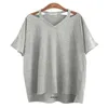 Plus Size 7XL 150KG Women Large Tshirt Black Top Loose T Shirt Summer Tee For Femme V Neck 240412