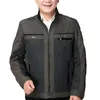 Giacche da uomo giacca da uomo a colori solidi alla moda inverno di peluche spesso di mezza età con colletto stand multi per l'autunno/inverno