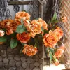 Fleurs décoratives Ornement floral de pivoine Durable résistant au fondu Vintage Fleur artificielle pour les amateurs de créations d'intérieur