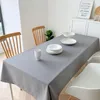 Tela de mesa gran mantel rectangular color sólido lino de algodón mantel_jes978