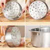 Double Boilers Thick 304 Stainless Steel Food Steamer With Handle Rice Cooker Dumplings Steaming Rack Grid Kitchen Cooking Utensils