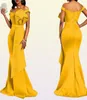 Yellow Dress Long For Women Off Shoulder Sexy Mermaid Beads Skinny Prom Floor Length Evening Dinner Wedding Party Maxi Dresses 2104272982