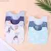 Bibs Burp Cloths 2pcs / set Blue Series Cotton Baby Bibs Saliva Towel U Forme mignon imprimé nouveau-né pour nourrissons Bibs pour bébé garçons Y240415Y240417WBJ4