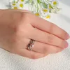 Clusterringen Pearl Ring For Women Sterling Slilver 925 Gold Engagement Sieraden 2024 DIY Lucky verstelbare mode geschenk Groothandel