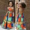 Girl Dresses Summer Dress Girls African Dashiki Digital Print Suspenders Princess Kids Backless Long Fashion Clothing