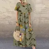 Summer Womens Short Sleeve Round Neck Dress 2039