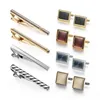 4 sets Tie Clips et bouillons de manchette pour hommes Gendages de mariage Cadeaux homme chemise bouffée avec boîte pisa cravates pour hommes Gift pour père mari 240408