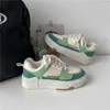 Scarpe casual Sports Stiotto rotondo verde con la consapevolezza spessa per donne alla moda e confortevole femminile