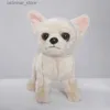 Pluszowe pluszowe zwierzęta Chihuahua Puppy Kids Toy stojąca kawaii lalka z dużymi oczami prezent urodzinowy dla dziewcząt dzieci słodkie wypchane zwierzę siedzące pies l47