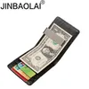 Jinbaolai Men Money Clip Wallet Slim Heliine Leather Sallet Wallet with Card Case Bag Money Clutch Cowhide Men Pres WT82380041