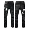 Designers pour hommes jeans Amirir jean en détresse du motard déchiré de jean droit mince pour les hommes imprimé pour femmes pantalon skinny homme skinny