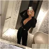 Combinaisons pour femmes Rompers Summer Femmes Bodys Creux Solide noir V-Col à coude Y Puffle Bodys Bodys BodyCon Femme Streetwear Drop de Dhhay