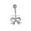 Navel Bell Button Rings Yyjff D0203 Bowknot Belly Stud Mix Colors Drop Leverans smycken Body Dhexf