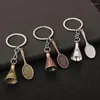 Keychains 100pcs/lote 2024 Metal Badminton Keyrings Creative Zinc Altoy Chains