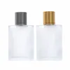 30ml 50ml Clear Glass Spray Bottle Frosted Square Glass Perfume Bottle Cosmetic Packaging Bottle Vials