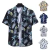 Men's Casual Shirts Breathable Short Sleeve Men Top Shirt Tropical Style With Colorful Print Quick Dry Fabric For Vacation