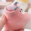 Eerste wandelaars niet -slip kinderen Todller schoenen schattige cartoon comfortabele baby sokken lichtgewicht ademend baby