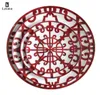 Keramikplatte handbemalte rote Kunst kreatives Rund -Ins -Style -Geschirr H -Dinnerteller Set Ladegeräte für Hochzeit Pasta5176278