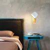 Lámpara de pared grano de madera moderno con decoración de la habitación del interruptor Luces LED ajustables para el dormitorio Estudio de vida de lectura de lectura