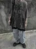 남자 티셔츠 남성 여름 어두운 티셔츠 고가 고딕 고딕 두개골 티셔츠 느슨한 초박형 슬리브 코튼 티셔츠 애니메이션 거리 의류 남성 최고 YQ240415