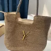 Tote Bag Designer Women Luxury Handbag Raffias Hand-Embroidered Straw Bags High Quality Beach Bag Large Capacity Totes Shopping Bag Shoulder Bags Purs