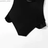 Nieuw zwart uit één stuk zwempak uit één stuk voor 5-12 jaar Girls Fashion Hollow Out zwempak Hoogwaardige Summer Beachwear Swimwear Y240412