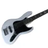 Guitar 5 Strings Bass Guitar JB Bass White Body Maple Neck Chrome Bridge Black pickguard active battery case