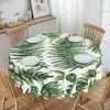 Tafelkast rond groene varenbladeren waterdicht tafelkleed 60 inch dekking voor keuken eten