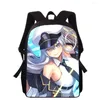 Sacs d'école Azur Lane Migne Cartoon Girl 16 "3D Print Kids Sac à dos Primaire pour les filles Back Back Pack Étudiants Livre