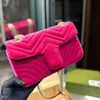 10A Designerväska Marmont Velvet läderbälte kedja påse axel crossbody purses shopping kvinnor väskor små ko handväskor resor