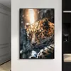 Stile nordico simpatico animale leone tigre leopardo poster divano sfondo camera da letto decorazioni per la casa arte per soggiorno di pittura di tela