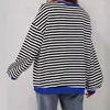 Chemises actives Stripe Sweater Femmes 2024 T-shirt à manches longues Vêtements pour femmes Simple Striped Fottings Tops automne