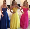 2021 Yellow Prom Dresses Custom Made Chiffon Billiga långa aftonklänningar Royal Blue A Line Sheer Jewel Cap ärmar med pärlor spets A1734702