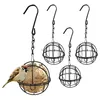 Other Bird Supplies Feeding 4Pcs Wildlife Finch Home Garden Fat Ball Black Iron Rustproof For Outdoor Hanging Sparrow Feeder With 4 Dr Dh6Xu