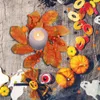 装飾的な花感謝祭キャンドルリングホルダーミニ秋の花輪フェスティバルウェディングパーティーダイニングテーブルリビングルーム