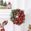 Decorative Flowers Artificial Wreaths Red Ball Christmas Festive Decorations Wall Door Hanging Wedding Party Supplies DIY Plant Garlands