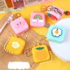 Coin Purses Bag Keychains Silicone Wallet Key Chains Rings Fashion Animal Rabbit Dog Daisy Flower Rainbow Strawberry Keyrings Accessories Jewelry Gifts 0415