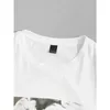 T-shirt pour femmes non définie T-shirt pour femmes Casual Crew Neck Col Short Fashion T-shirts d'été Tops réguliers surdimensionnés plus sizel2403
