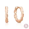 Orecchini a cerchio gioielli fine premium 925 corda in argento sterling in oro rosa in oro spesso attorcigliato attorciglia
