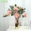 Decorative Flowers High End 28 Layer Multi Headed Grilled Peony Flower Home Living Room Decoration Simulated Wedding