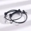 Charm armband magnetiska hjärtpar armband rostfritt stål solmåne långdistansförhållande smycken trendig vän gåva