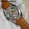 Super Panerass Watch Luxury Factory 44mm Black Face Orange Dial Strap Mechanical Hand-winding Movement Fashion Mens Uj4i