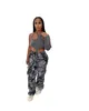 Women's Pants 5PCS Wholesale Bulk Items Camouflage Print Cargo Pant Overalls Women Fashion Casual Wide Leg Trousers Streetwear X11206