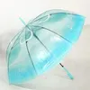 Umbrellas Long Handle Jellyfish Automatic Umbrella Transparent Gradient Unique Beach Parasol Plastic Thickened Windresistant