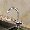 Robinets de cuisine robinet thermostatique flexible classique pour bassin / cuisine à 360 degrés de salle de bain rotatif mélange de pont de robinet monté