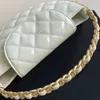 9A9A Designer Bag 23K Luxe Style and Gold Woven Shoulder Strap Chain Diamond Pattern Underarm Bag 22cm Classic Size High-end and Unique Handbag with Box