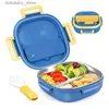 Bento Boxes Stainless Steel Kid Bento BoxLeak Proof3-CompartmentLunch Box With Cutlery-Ideal Portion Sizes For Aes 1 To 3 L49