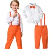 Ensembles de vêtements Baby Boy Halloween Tentime Suit pour enfants Vêtements Toddler Party Gift Infant Suspender Orange Formel Winter Pographie Costume