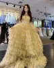 Party Dresses Kybeliny Glittering Strapless Prom för kvinna 2024 Layered A-Line Evening Bowns Vestidos de Fiesta Made to beställ